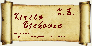 Kirilo Bjeković vizit kartica